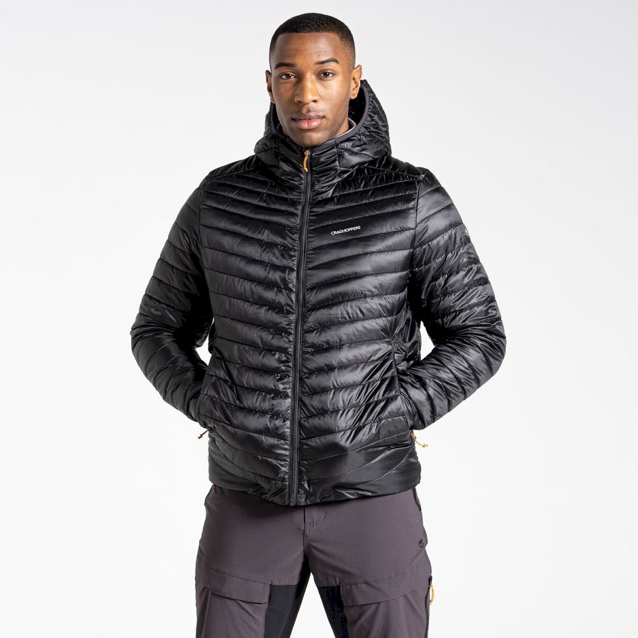 Vestes Craghoppers Insulated ExpoLite Encapuchonné Homme Noir Orange | BIB9987DH