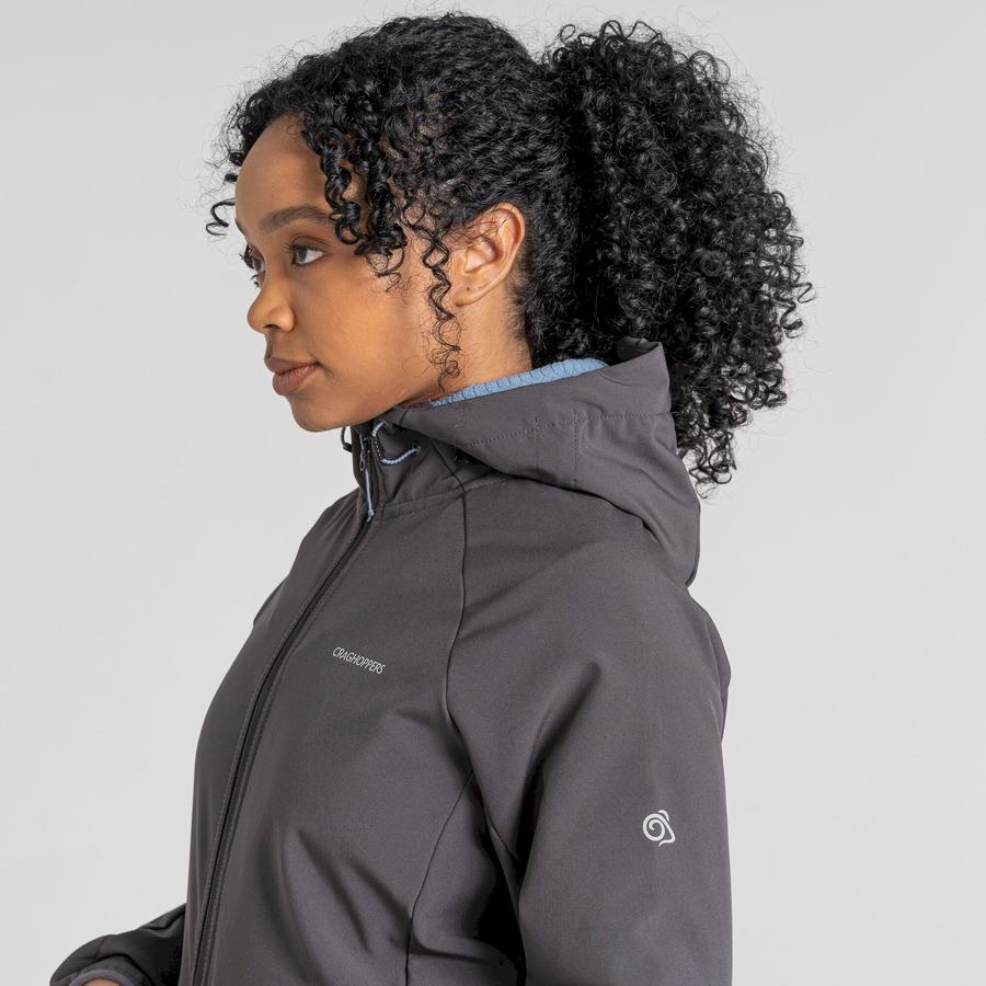 Vestes Craghoppers Kalti Weatherproof Encapuchonné Femme Grise Bleu | WVR6891TO