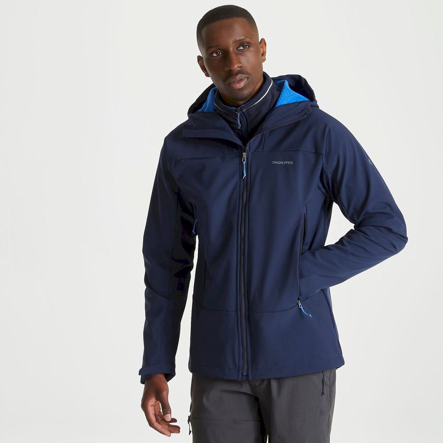 Vestes Craghoppers Tripp Encapuchonné Homme Bleu Bleu Marine | GOL7350BD